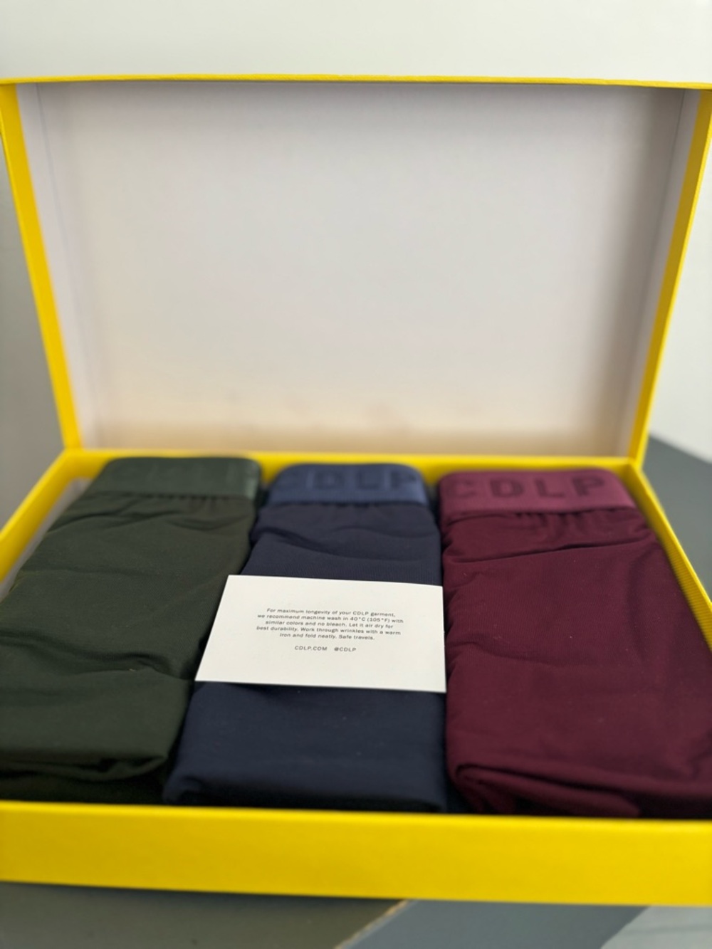 CDLP Men's 3-Pack Stretch Boxer Briefs - Olive,   Navy & Burgundy